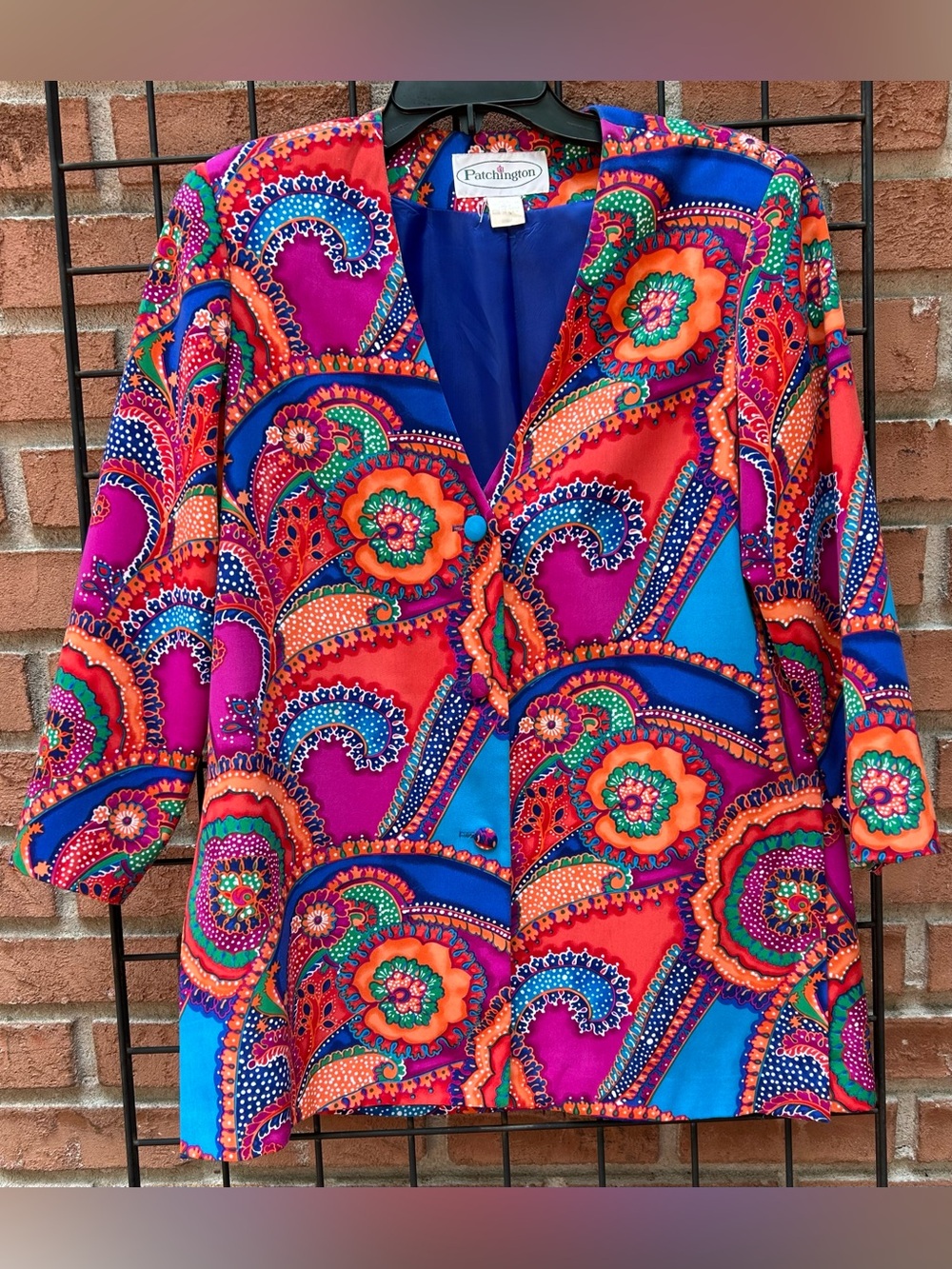 Patchington Bold Multicolor Paisley Blazer with Blue Lining